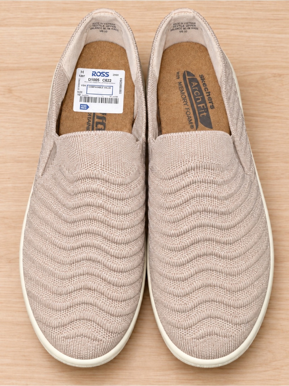 Cliffs by WHITE MOUNTAIN Men’s Knit Slip-On Loafers in Light Taupe